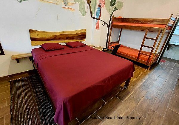 Family guest room at Canoamar hotel in Canoa, Ecuador