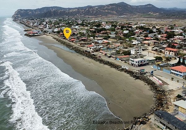 Drone view of the San Jacinto, Ecuador beach
